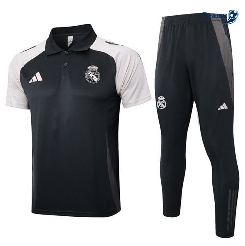 Shopping Kit Maglia Formazione Real Madrid Polo + Pantaloncini Grigio 2024-2025