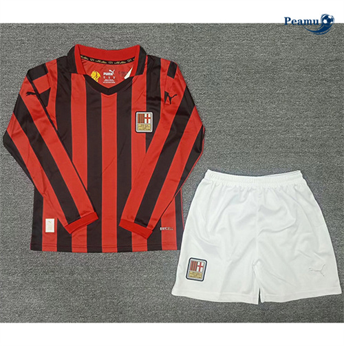 Shopping Maglia Calcio AC Milan Bambino commemorare Manica lunga Rosso 2024-2025