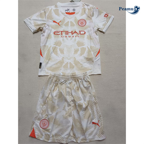 Nuovo Maglia Calcio Manchester City Bambino Portiere 2024-2025