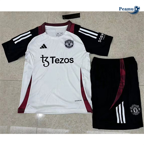 Saldi Maglia Calcio Manchester United Bambino Training Bianco 2024-2025