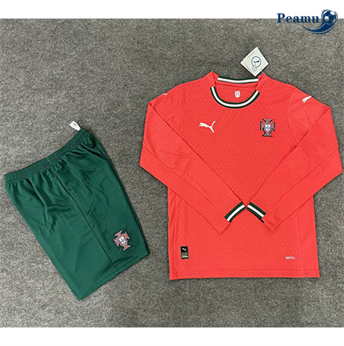 Acquista Maglia Calcio Portogallo Bambino Prima Manica lunga 2025-2026
