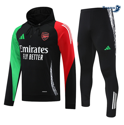 Nuovo Tuta Calcio - Felpa con cappuccio Arsenal Nero 2024-2025