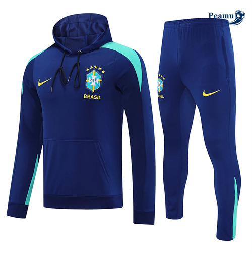 Vendere Tuta Calcio - Felpa con cappuccio Brasile Blu 2025-2026