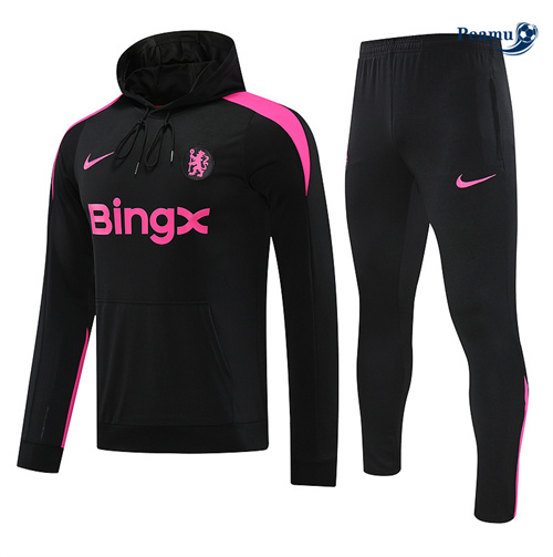 Produzione Tuta Calcio - Felpa con cappuccio Chelsea Nero 2024-2025