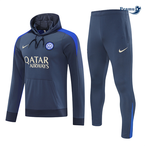 Nuovo Tuta Calcio - Felpa con cappuccio Inter Milan Blu 2024-2025
