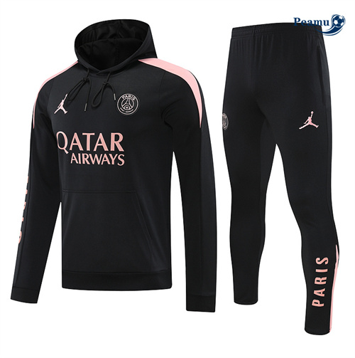 Produzione Tuta Calcio - Felpa con cappuccio Paris Saint Germain Nero 2024-2025