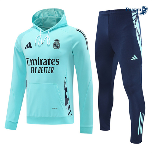Fornire Tuta Calcio - Felpa con cappuccio Real Madrid Blu cielo 2024-2025