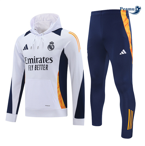 Produzione Tuta Calcio - Felpa con cappuccio Real Madrid Bianco 2024-2025