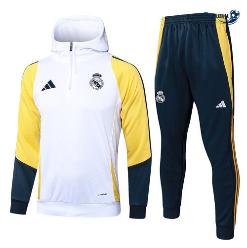Nuovo Tuta Calcio - Felpa con cappuccio Bambino Real Madrid Bianco 2024-2025