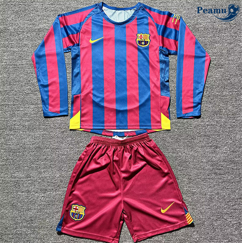 Classico Maglie Barcellona Bambino ucl Maillot Prima Manica lunga 2005-06