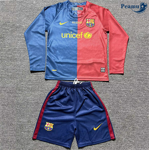 Classico Maglie Barcellona Bambino ucl Maillot Prima Manica lunga 2008-09