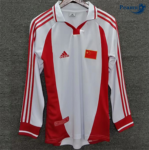 Classico Maglie Cina Maillot Manica lunga Bianco 2001