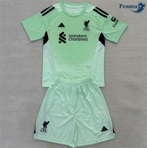 Maglia Calcio Liverpool Bambino Portiere Verde 2025-2026
