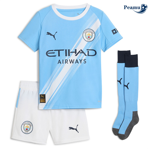 Maglia Calcio Manchester City Bambino Prima Blu 2025-2026