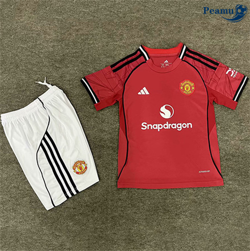 Maglia Calcio Manchester United Bambino Rosso 2025-2026