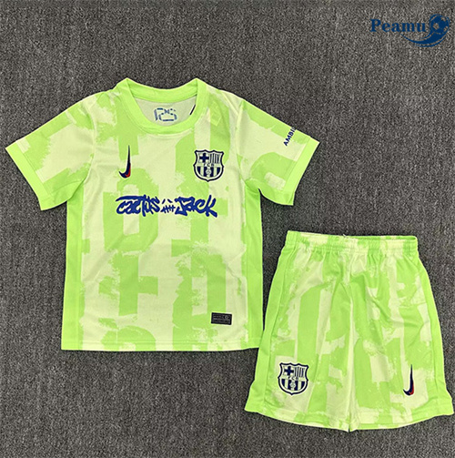 Maglia Calcio Barcelona Bambino Terza Verde 2025-2026