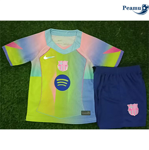 Maglia Calcio Fluorescent Barcellona Bambino Verde 2025-2026