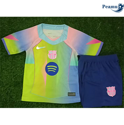 Maglia Calcio Barcellona Bambino Fluorescent Verde 2025-2026