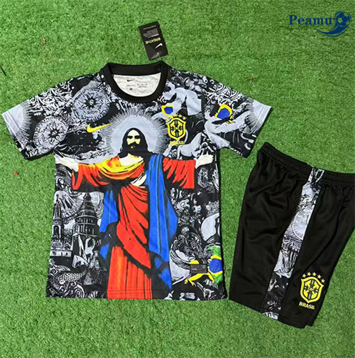Maglia Calcio Brasil Bambino nero 2025-2026