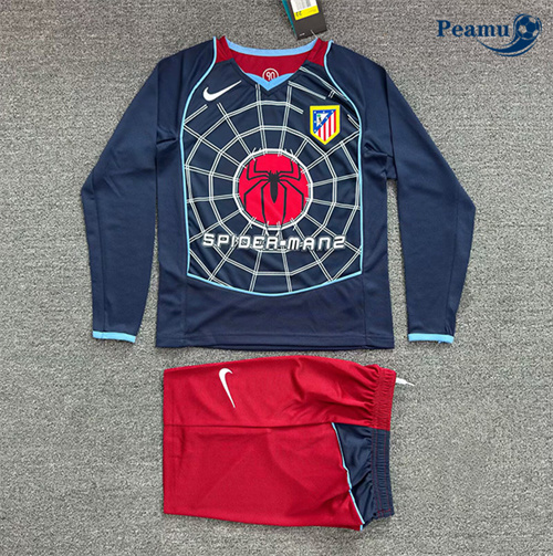 Maglia Calcio Classico Maglie Atletico Madrid Bambino Segunda Manica lunga 2004-05