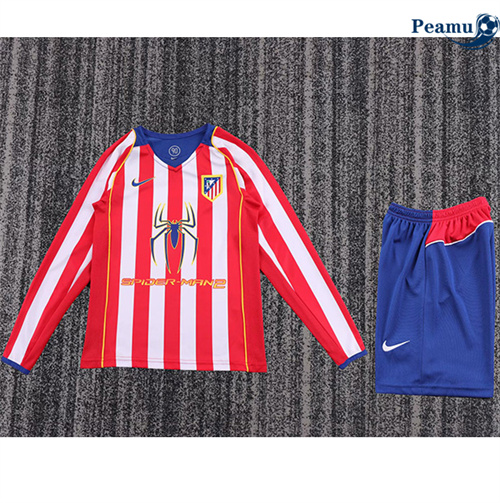 Maglia Calcio Classico Maglie Atletico Madrid Bambino Prima Manica lunga 2004-05