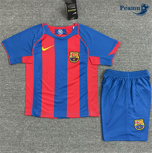 Maglia Calcio Classico Maglie Barcelona Bambino Prima 2004-05