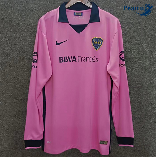 Maglia Calcio Classico Maglie Boca Juniors Rosa Manica lunga 2013-14