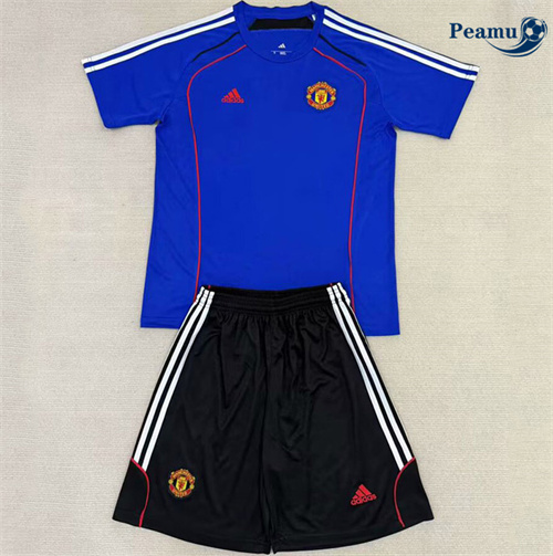 Maglia Calcio Manchester United Bambino Formazione Blu 2025-2026