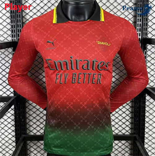 Maglia Calcio Player AC Milan marca compartida Manica lunga Rosso 2025-2026