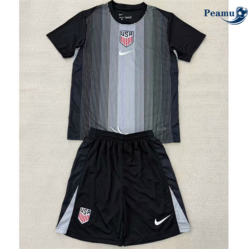 Maglia Calcio Stati Uniti Bambino Portiere nero 2025-2026