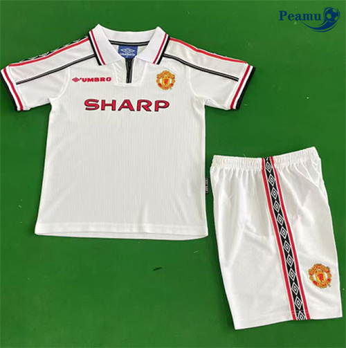 Classico Maglie Calcio Manchester United Bambino Bianco 1998-99