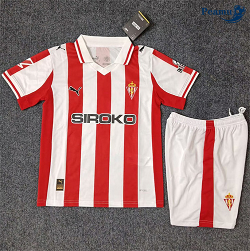 Maglia Calcio Sporting Gijon Bambino Prima 2025-2026