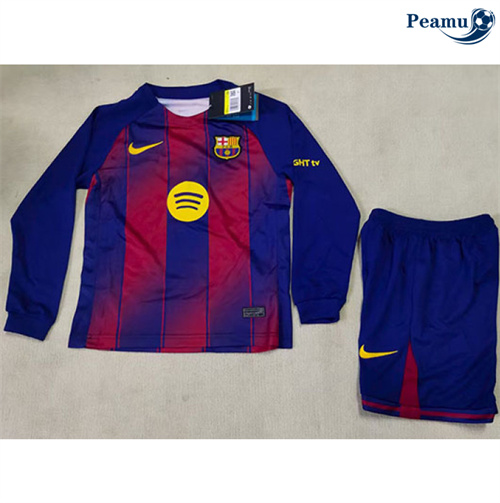 Maglia Calcio Barcelona Bambino Prima Manica lunga 2025-2026