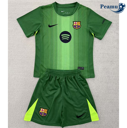 Maglia Calcio Barcelona Bambino Portiere Verde 2025-2026