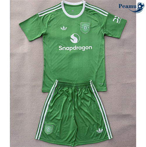Maglia Calcio Manchester United Portiere Bambino Verde 2025-2026