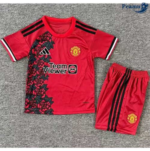 Maglia Calcio Manchester United Bambino Rojo 2025-2026