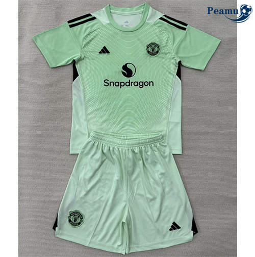 Maglia Calcio Manchester United Bambino Portiere Verde 2025-2026