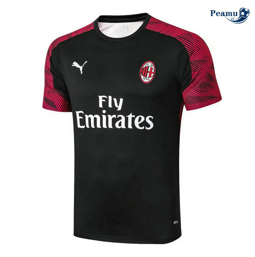 Maglia Calcio AC Milan Pre-Match Rosso Foncé/Nero 2019-2020