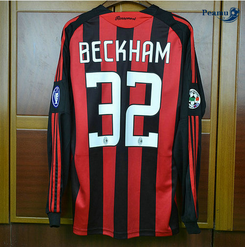Classico Maglie AC Milan Manica lunga Prima (32 Beckham) 2008-09