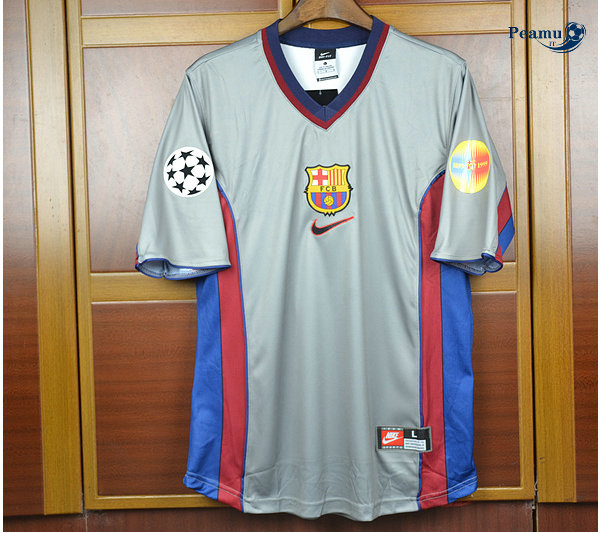 Nuove Classico Maglie Barcellona Seconda Grigio Argento centenario 1999 00 Replica esatta