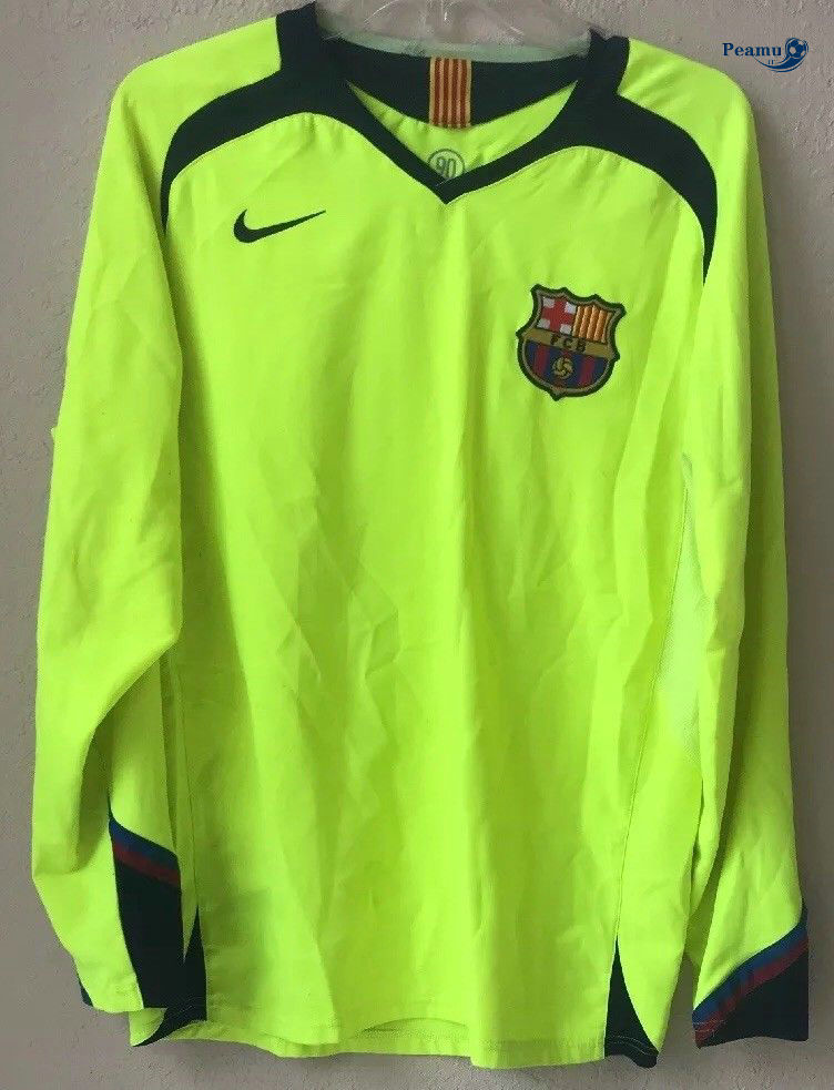 Classico Maglie Barcellona Seconda Manica lunga Verde 2005-06