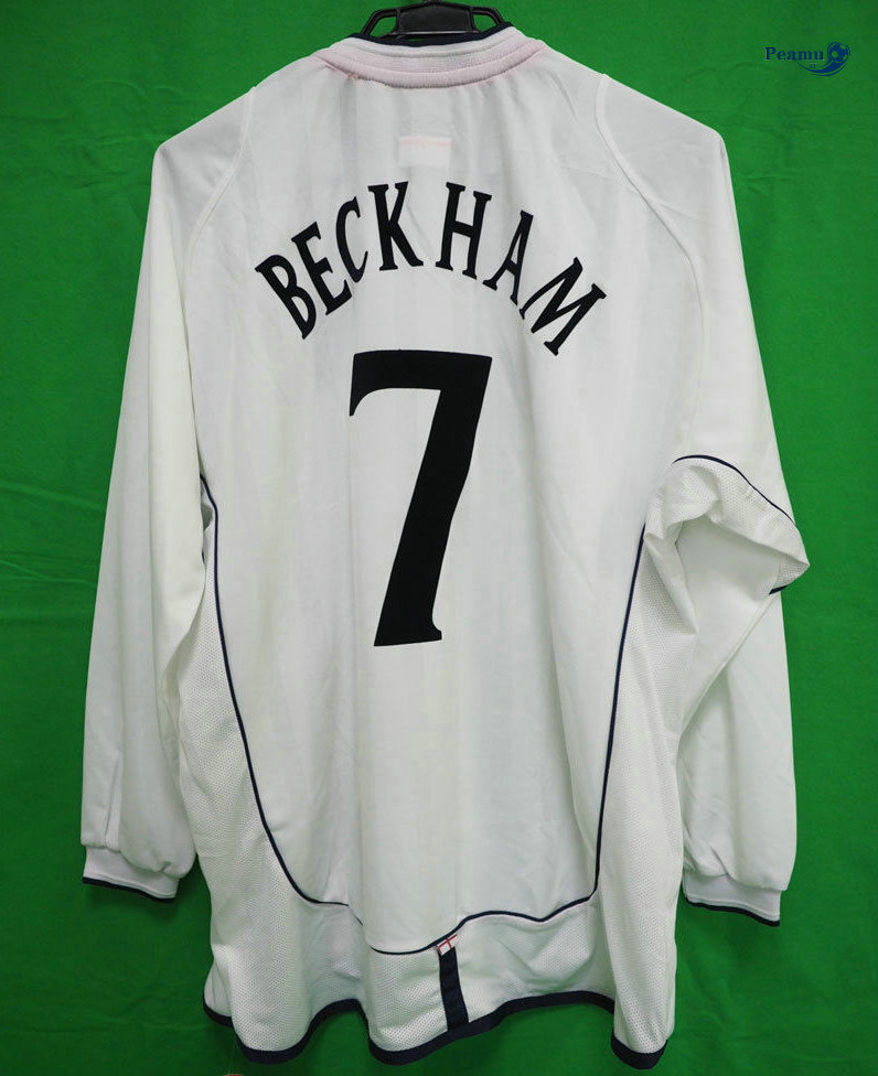 Classico Maglie Inghilterra Manica lunga Prima (7 Beckham) Coppa Del Mondo 2002
