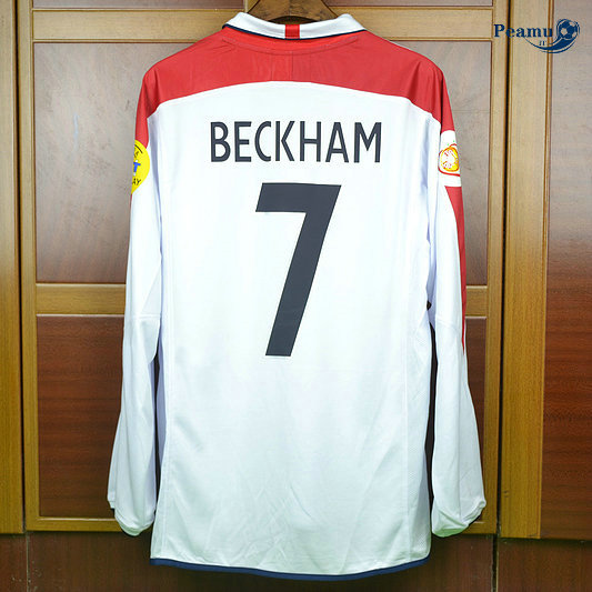 Classico Maglie Inghilterra Manica lunga Prima (7 BECKHAM) 2004 Coppa Del Mondo