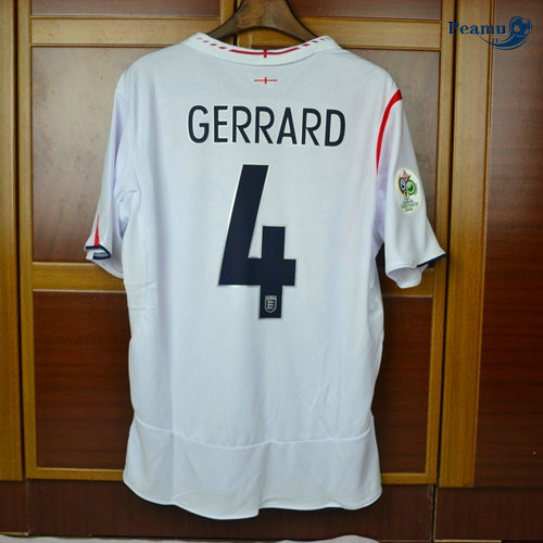 Classico Maglie Inghilterra Prima (4 Gerrard) Coppa Del Mondo 2006