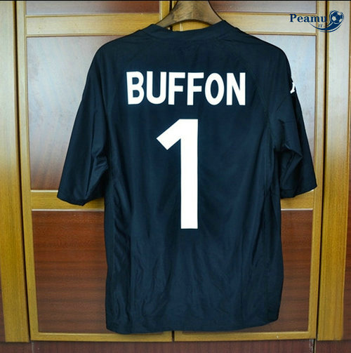 Classico Maglie Italia Portiere Nero (1 Buffon) Coppa Del Mondo 2002