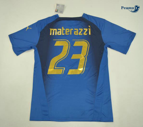 Classico Maglie Italia Prima (23 MATERAZZI) Coppa Del Mondo 2006