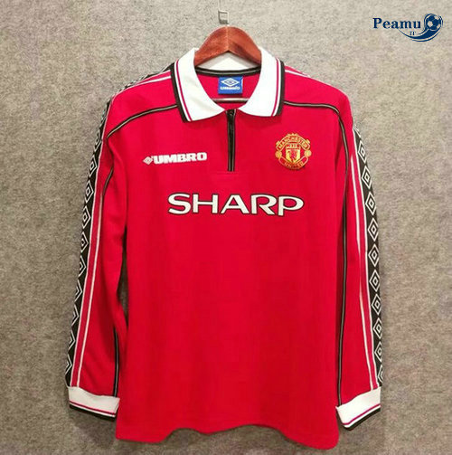 Classico Maglie Manchester United Manica lunga Prima 1998-99