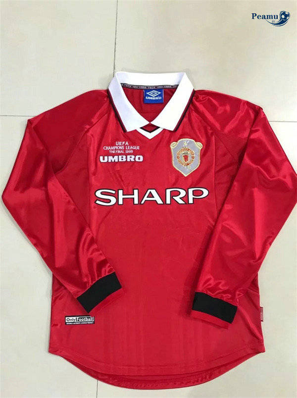 Classico Maglie Manchester United Manica lunga Prima (UCL final) 1999