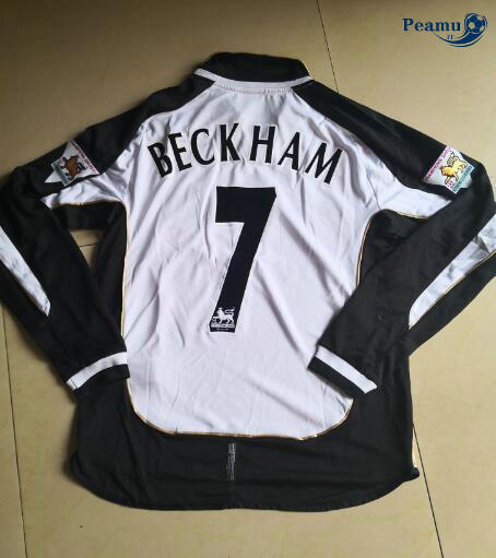 Classico Maglie Manchester United Secondas Manica lunga Bianco (7 Beckham) 2001-02