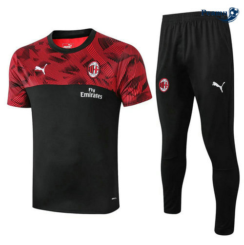 Kit Maglia Formazione AC Milan + Pantaloni Nero/Rosso 2019-2020